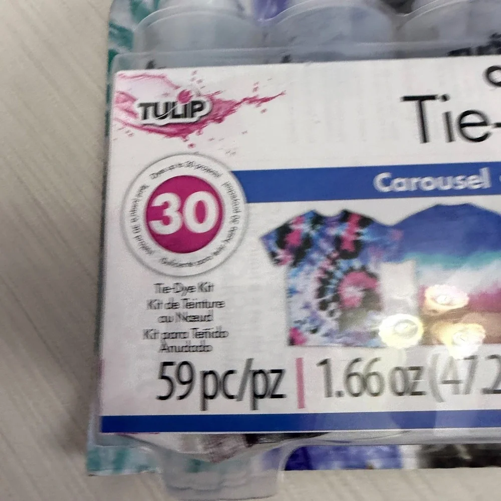 Tulip One-Step Tie-Dye Kit 5 Colors 1.66 oz 5 Refill Packets - 59 Pieces NEW